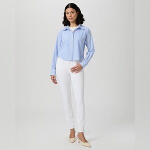 PAIGE Verdugo Ankle Skinny Distressed Jean In Crisp White Size 25 NWT